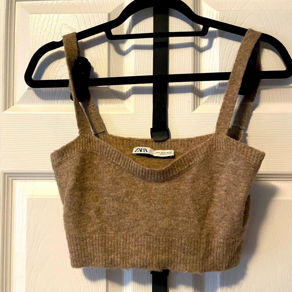 Zara Caramel Wool Blend 3 piece Sweater set